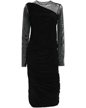 Norma Kamali Midikleid Mit Drapiertem Ausschnitt - Schwarz
