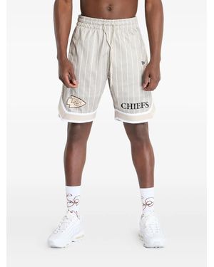 KTZ Kansas City Chiefs Nfl Pinstripe Track Shorts - White