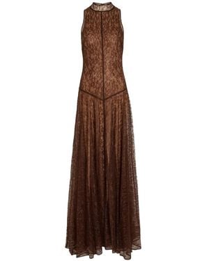 De La Vali Halterneck Lace Gown - Brown