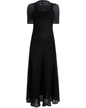 KHAITE Thora Striped Dress - Black