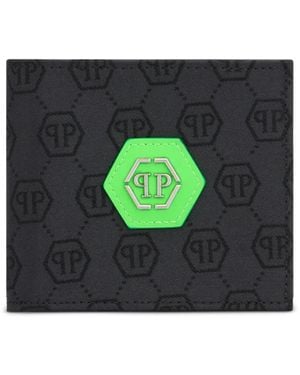 Philipp Plein Monogram-Patterned Wallet - Black