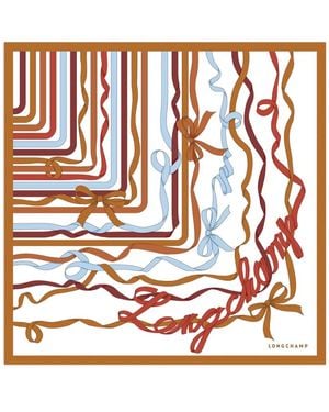 Longchamp Rubans Silk Scarf - Natural