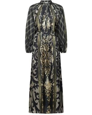 Pierre Louis Mascia Geometric-Pattern Maxi Dress - Black