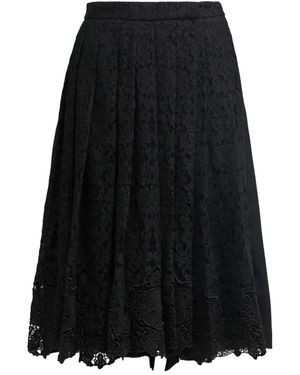 Pushbutton Pleated-Front Skort - Black