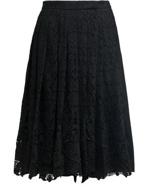 Pushbutton Pleated-Front Skort - Black