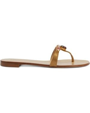 Giuseppe Zanotti Katisha Embellished Thong Sandals - Brown