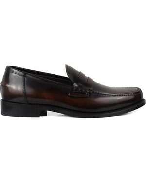 Alberto Fasciani Leather Slip-On Loafers - Black