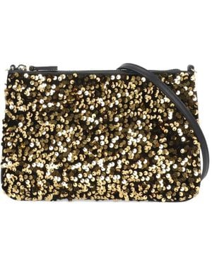 Coccinelle Sequin-Embellished Cross Body Bag - Black