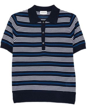 P.A.R.O.S.H. Striped Buttoned Polo Shirts - Blue