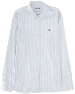 Lacoste Striped Button Shirt - White