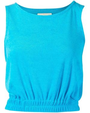 Bambah Sleeveless Towelling-Effect Top - Blue