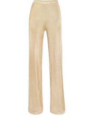 SER.O.YA Sheldon Metallic-Knit Trousers - Natural