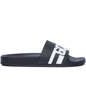 Gcds Sandali Slides Con Logo Goffrato - Blu