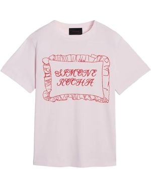 Simone Rocha Pillowcase Logo-Print T-Shirt - Pink