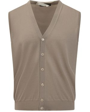FILIPPO DE LAURENTIIS Buttoned Wool Gilet - Brown