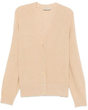 SERGIO MORETTI FIRENZE V-Neck Button-Up Cardigan - Natural