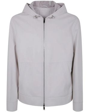 Desa Klassische Lederjacke - Grau