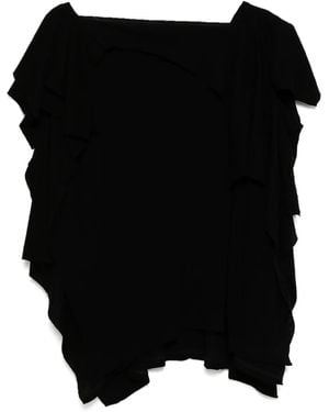 Yohji Yamamoto Drapiertes Oberteil - Schwarz