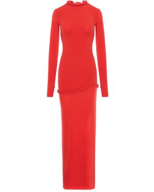 MANURI Nora Braided-Detail Maxi Dress - Red