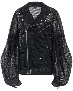 COMME DES GARÇON BLACK Balloon-Sleeve Mesh Jacket - Black
