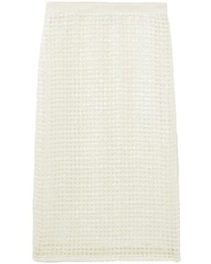 Claudie Pierlot Gonna Midi Con Lavorazione All'Uncinetto - Bianco