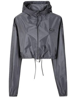 Miu Miu Cortavientos De Tejido Técnico - Gris
