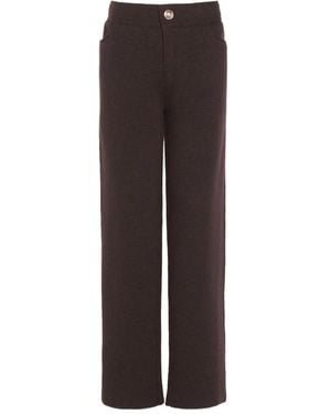 Barrie Cashmere Knit Trousers - Brown