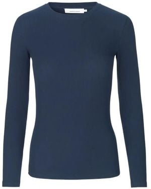 Samsøe & Samsøe Alexa Ribbed Long-Sleeve T-Shirt - Blue