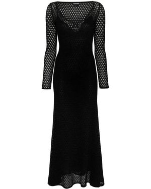Tom Ford Lurex Crochet Maxi Dress - Black