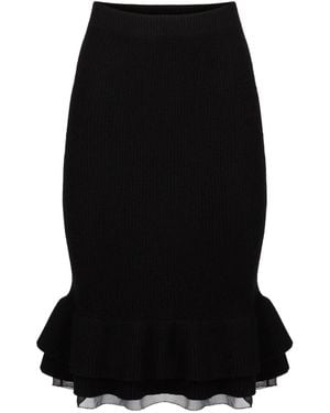 Nina Ricci Ruffled Knit Skirt - Black