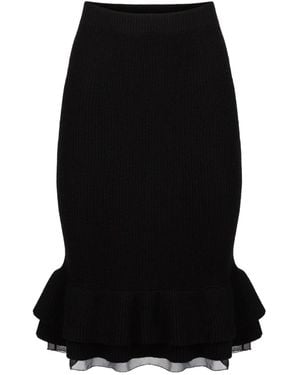 Nina Ricci ラッフル ニットスカート - ブラック