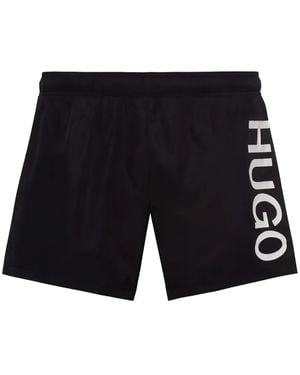 HUGO Logo-Detail Swim Shorts - Black