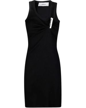 Coperni Washing Clip Rib Short Dress - Black