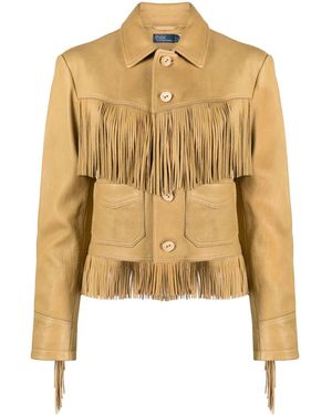 Polo Ralph Lauren Veste En Cuir À Franges - Métallisé