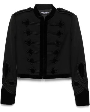 Dolce & Gabbana Gabardine Epaulettes Jacket - Black