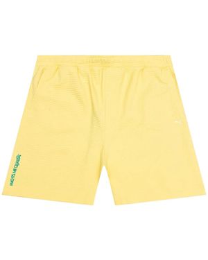 PUMA Waffle-Texture Embroidered Shorts - Yellow
