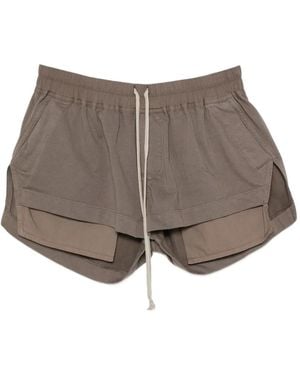 Rick Owens Shorts Con Cordones Y Efecto A Capas - Gris