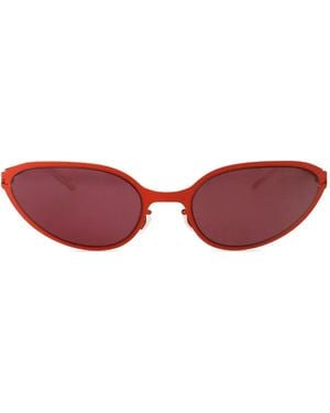 Mykita Gafas de sol Bear con montura oval - Rojo