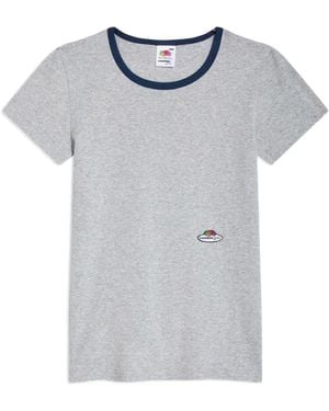 HOMMEGIRLS X Fruit Of The Loom Logo-Patch Ringer T-Shirt - Grey