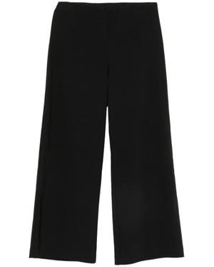 Liviana Conti Cropped Wide-Leg Trousers - Black
