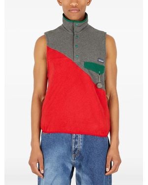 (DI)VISION Panelled Fleece Vest - Red