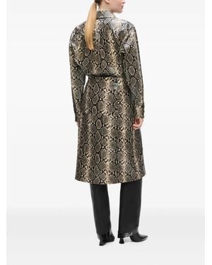 KARL LAGERFELD Jupe Mi-Longue À Effet Cuir De Python - Natural