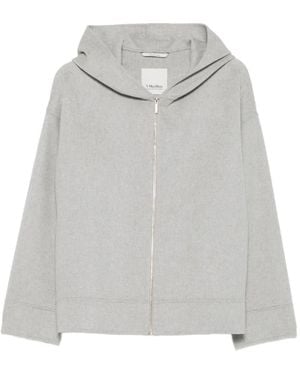 Max Mara Hooded Zip-Up Jacket - Grey