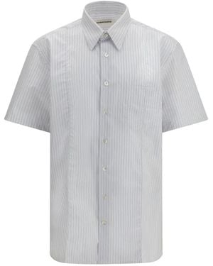NAMACHEKO Cordelia Striped Short-Sleeves Shirt - Grey