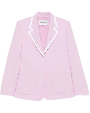 Iceberg Contrasting-Trim Blazer - Pink