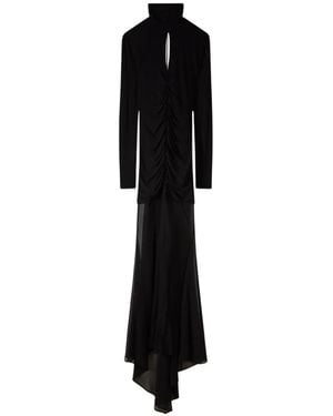 Patrizia Pepe Draped Cut-Out Maxi Dress - Black