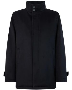 Herno High-Neck Wool Coat - Blue