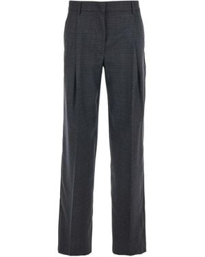 Grifoni Checked Pants - Blue