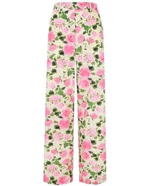 Liu Jo Floral-Print Wide-Leg Trousers - White