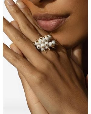 Brooks Brothers Bague Spiked Muse En 18Ct Sertie D'Onyx Et De Diamant - Marron